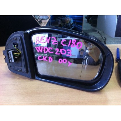 Зеркало заднего вида Mercedes W203 00-06 П 9 конт. с повторителем синее б/у