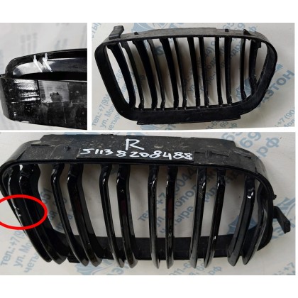 Решетка радиатора BMW E46 -09.01 П черная б/у