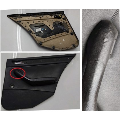 Обшивка двери BMW E46 ЗП черная кожа б/у