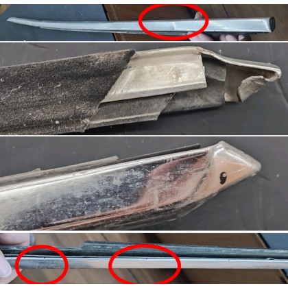 Молдинг стекла двери BMW E34 наружный ЗП хром /дефект/ б/у